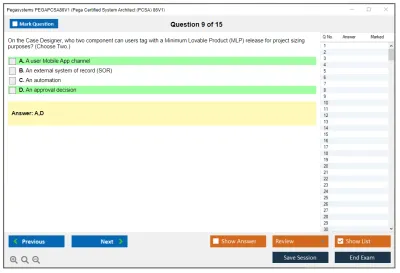 Pegasystems PEGAPCSA86V1 Pega Certified System Architect (PCSA) 86V1 Practice test exam simulator test engine exam Prep practice test questions answers Image 9