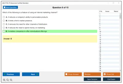 AMA PCM Professional Certified Marketer Practice test exam simulator test engine exam Prep practice test questions answers Image 6