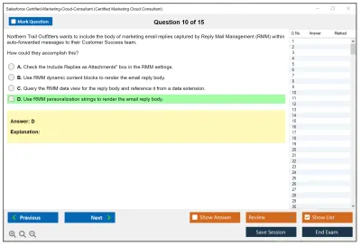 Salesforce Certified-Marketing-Cloud-Consultant Salesforce Certified Marketing Cloud Consultant Practice test exam simulator test engine exam Prep practice test questions answers Image 10