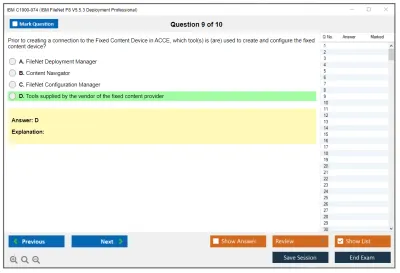 IBM C1000-074 IBM FileNet P8 V5.5.3 Deployment Professional Practice test exam simulator test engine exam Prep practice test questions answers Image 9