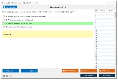 Symantec 250-430 Administration of Blue Coat ProxySG 6.6 Practice test exam simulator test engine exam Prep practice test questions answers Image 9