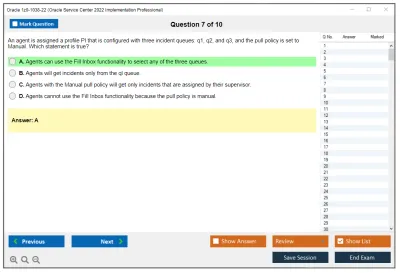 Oracle 1z0-1038-22 Oracle Service Center 2022 Implementation Professional Practice test exam simulator test engine exam Prep practice test questions answers Image 7