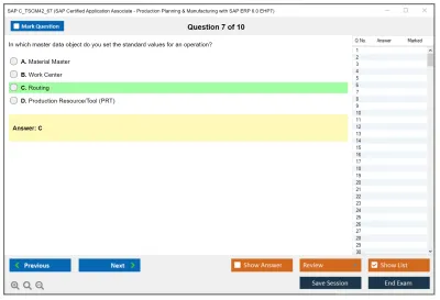 SAP C_TSCM42_67 SAP Certified Application Associate - Production Planning &amp; Manufacturing with SAP ERP 6.0 EHP7 Practice test exam simulator test engine exam Prep practice test questions answers Image 7