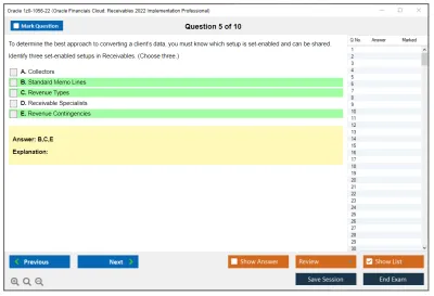 Oracle 1z0-1056-22 Oracle Financials Cloud: Receivables 2022 Implementation Professional Practice test exam simulator test engine exam Prep practice test questions answers Image 5
