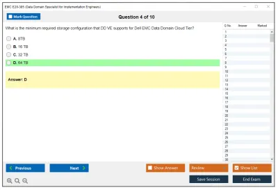EMC E20-385 Data Domain Specialist for Implementation Engineers Practice test exam simulator test engine exam Prep practice test questions answers Image 4
