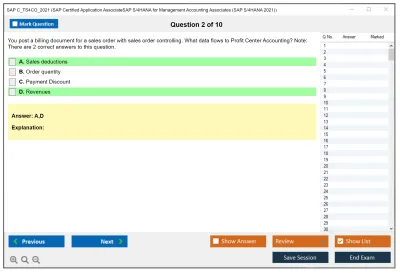 SAP C_TS4CO_2021 SAP Certified Associate - SAP S/4HANA 2021 for Management Accounting Practice test exam simulator test engine exam Prep practice test questions answers Image 2