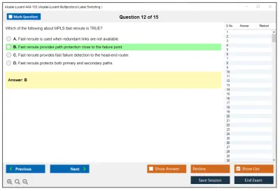 Alcatel-Lucent 4A0-103 Alcatel-Lucent Multi Protocol Label Switching Practice test exam simulator test engine exam Prep practice test questions answers Image 12
