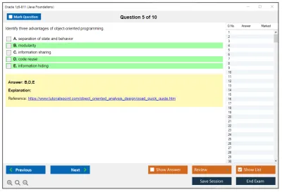 Oracle 1z0-811 Java Foundations Practice test exam simulator test engine exam Prep practice test questions answers Image 5