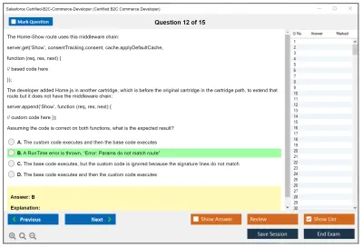 Salesforce Certified-B2C-Commerce-Developer Salesforce Certified B2C Commerce Developer Practice test exam simulator test engine exam Prep practice test questions answers Image 12