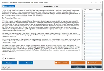 Test Prep ACT-Test American College Testing: English, Math, Reading, Science, Writing Practice test exam simulator test engine exam Prep practice test questions answers Image 5