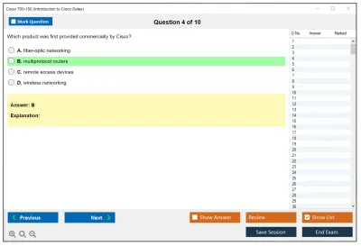 Cisco 700-150 Introduction to Cisco Sales Practice test exam simulator test engine exam Prep practice test questions answers Image 4