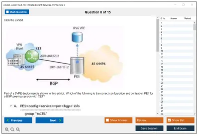 Alcatel-Lucent 4A0-104 Alcatel-Lucent Services Architecture Practice test exam simulator test engine exam Prep practice test questions answers Image 8