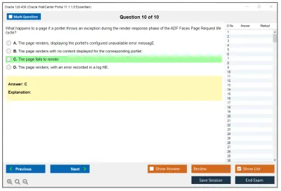 Oracle 1z0-430 Oracle WebCenter Portal 11.1.1.8 Essentials Practice test exam simulator test engine exam Prep practice test questions answers Image 10