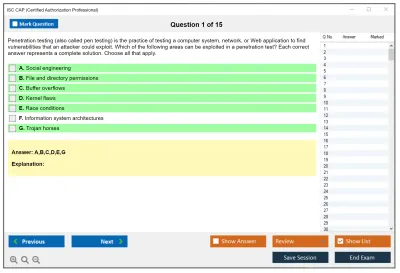 ISC2 CAP Certified Authorization Professional Practice test exam simulator test engine exam Prep practice test questions answers Image 1
