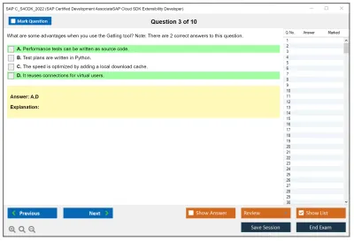 SAP C_S4CDK_2022 SAP Certified Development AssociateSAP Cloud SDK Extensibility Developer Practice test exam simulator test engine exam Prep practice test questions answers Image 3