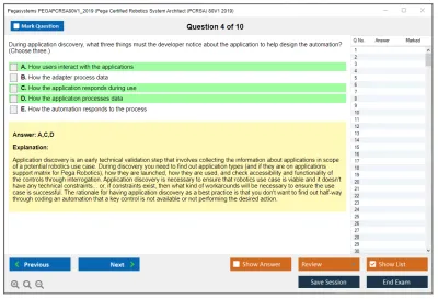 Pegasystems PEGAPCRSA80V1_2019 Pega Certified Robotics System Architect (PCRSA) 80V1 2019 Practice test exam simulator test engine exam Prep practice test questions answers Image 4