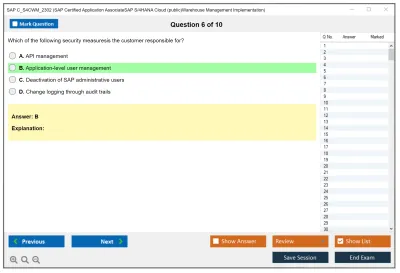 SAP C_S4CWM_2302 SAP Certified Application AssociateSAP S/4HANA Cloud (public)Warehouse Management Implementation Practice test exam simulator test engine exam Prep practice test questions answers Image 6