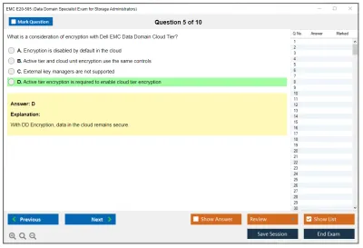 EMC E20-585 Data Domain Specialist Exam for Storage Administrators Practice test exam simulator test engine exam Prep practice test questions answers Image 5