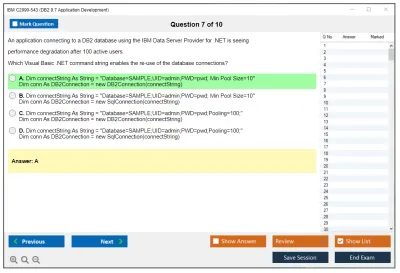 IBM C2090-543 DB2 9.7 Application Development Practice test exam simulator test engine exam Prep practice test questions answers Image 7