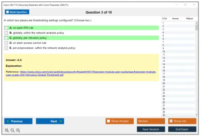 Cisco 300-710 Securing Networks with Cisco Firepower (300-710 SNCF) Practice test exam simulator test engine exam Prep practice test questions answers Image 3