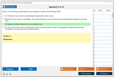 Huawei H13-511_V4.0 HCIA-Cloud Computing V4.0 Practice test exam simulator test engine exam Prep practice test questions answers Image 8