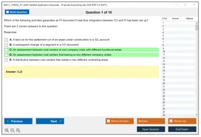 SAP C_TFIN52_67 SAP Certified Associate - Financial Accounting with SAP ERP 6.0 EhP7 Practice test exam simulator test engine exam Prep practice test questions answers Image 1
