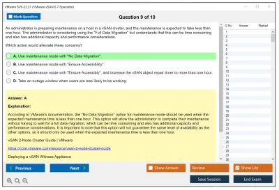 VMware 5V0-22.21 VMware vSAN 6.7 Specialist Practice test exam simulator test engine exam Prep practice test questions answers Image 9