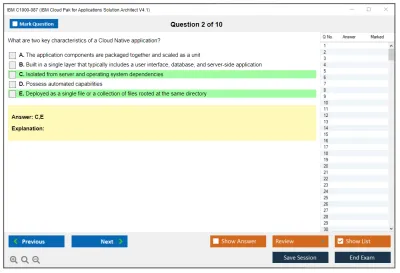 IBM C1000-087 IBM Cloud Pak for Applications Solution Architect V4.1 Practice test exam simulator test engine exam Prep practice test questions answers Image 2