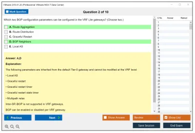 VMware 2V0-41.20 Professional VMware NSX-T Data Center Practice test exam simulator test engine exam Prep practice test questions answers Image 2