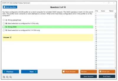 CWNP CWT-100 Certified Wireless Technician Practice test exam simulator test engine exam Prep practice test questions answers Image 3
