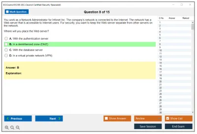 ECCouncil ECSS EC-Council Certified Security Specialist (ECSS) v10 Practice test exam simulator test engine exam Prep practice test questions answers Image 8