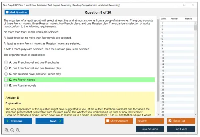 Test Prep LSAT-Test Law School Admission Test: Logical Reasoning, Reading Comprehension, Analytical Reasoning Practice test exam simulator test engine exam Prep practice test questions answers Image 9