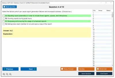 Genesys GCP-GCX Genesys Cloud CX Certified Professional - Consolidated Exam Practice test exam simulator test engine exam Prep practice test questions answers Image 4