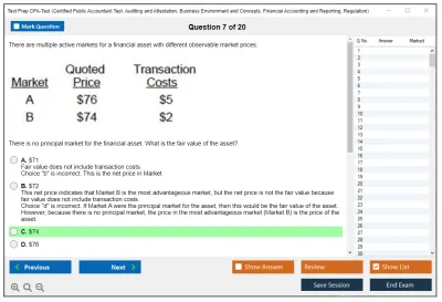 Test Prep CPA-Test Certified Public Accountant Test: Auditing and Attestation, Business Environment and Concepts, Financial Accounting and Reporting, Regulation Practice test exam simulator test engine exam Prep practice test questions answers Image 7