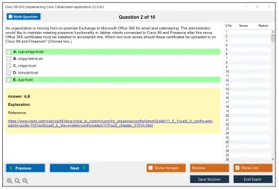 Cisco 300-810 Implementing Cisco Collaboration Applications (CLICA) Practice test exam simulator test engine exam Prep practice test questions answers Image 2