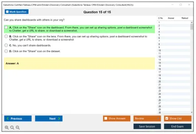Salesforce Certified-Tableau-CRM-and-Einstein-Discovery-Consultant Salesforce Tableau CRM Einstein Discovery Consultant Practice test exam simulator test engine exam Prep practice test questions answers Image 15