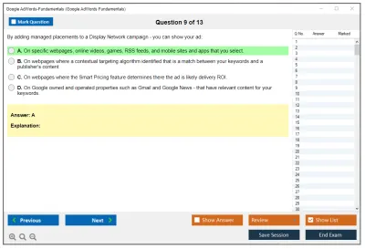 Google AdWords-Fundamentals Google AdWords Fundamentals Practice test exam simulator test engine exam Prep practice test questions answers Image 9