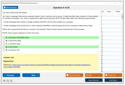 Microsoft MS-500 Microsoft 365 Security Administration Practice test exam simulator test engine exam Prep practice test questions answers Image 8