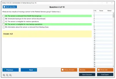 Veritas VCS-323 Administration of Veritas Backup Exec 16 Practice test exam simulator test engine exam Prep practice test questions answers Image 4