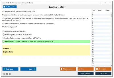Microsoft AZ-104 Microsoft Azure Administrator Practice test exam simulator test engine exam Prep practice test questions answers Image 14