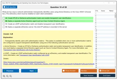Cisco 350-701 Implementing and Operating Cisco Security Core Technologies (SCOR 350-701) Practice test exam simulator test engine exam Prep practice test questions answers Image 10