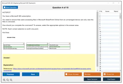 Microsoft MS-300 Deploying Microsoft 365 Teamwork Practice test exam simulator test engine exam Prep practice test questions answers Image 4