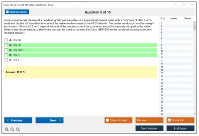 Cisco 350-021 CCIE SP Cable Qualification Exam Practice test exam simulator test engine exam Prep practice test questions answers Image 5