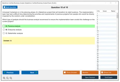 Salesforce Certified-Business-Analyst Salesforce Certified Business Analyst Practice test exam simulator test engine exam Prep practice test questions answers Image 15