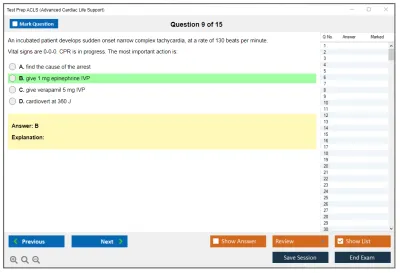 Test Prep ACLS Advanced Cardiac Life Support Practice test exam simulator test engine exam Prep practice test questions answers Image 9