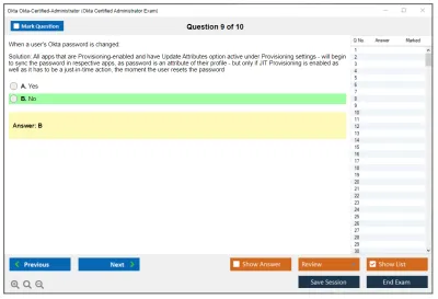 Okta Okta-Certified-Administrator Okta Certified Administrator Exam Practice test exam simulator test engine exam Prep practice test questions answers Image 9