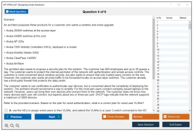 HP HPE6-A47 Designing Aruba Solutions Practice test exam simulator test engine exam Prep practice test questions answers Image 4