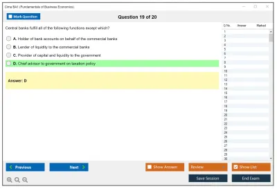 Cima BA1 Fundamentals of Business Economics Practice test exam simulator test engine exam Prep practice test questions answers Image 19