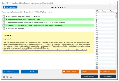 Cisco 500-444 Cisco Contact Center Enterprise Implementation and Troubleshooting Practice test exam simulator test engine exam Prep practice test questions answers Image 1