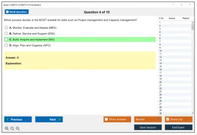 Isaca COBIT5 COBIT 5 Foundation Exam Practice test exam simulator test engine exam Prep practice test questions answers Image 4